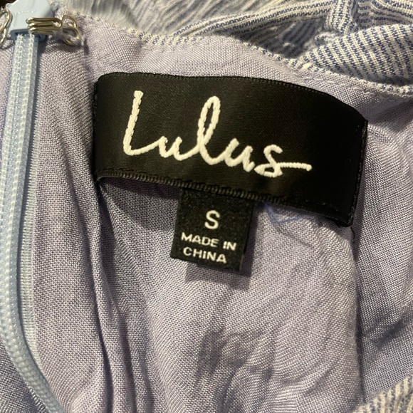 Lulus Yacht Rock Off-Shoulder Midi Dress - Size small blue - Picture 3 of 4